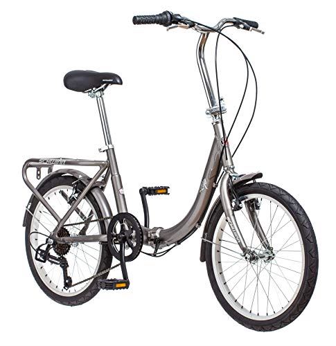 Loop Adult Folding Bike, 20-inch Wheels, 7-Speed Drivetrain, Rear Carry Rack