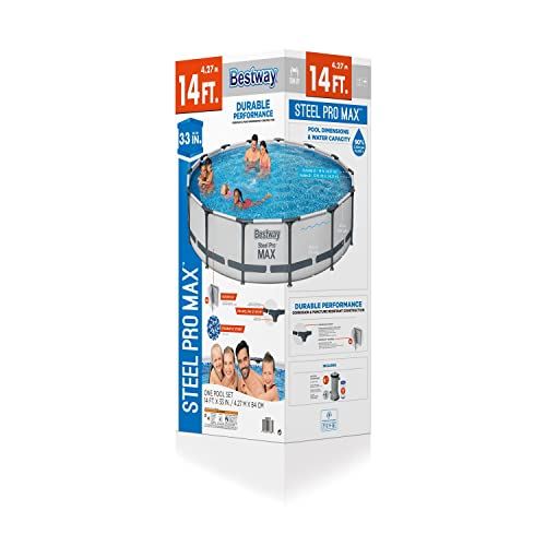 Bestway 56597E Steel Pro MAX Ground Frame Pools, 14�� x 33���, Grey