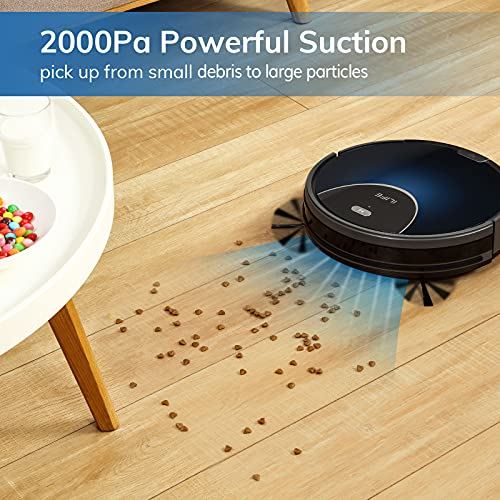 V80 Max Robot Vacuum, Wi-Fi Connected,2000Pa Max Suction, Big 750ml Dustbin