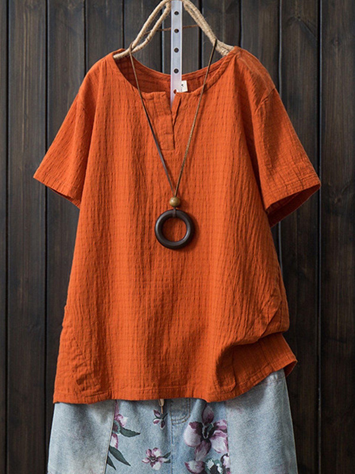 Short Sleeve Asymmetrical Solid Shirts & Tops