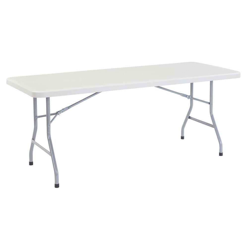 National Public Seating Plastic Folding Table, 30 x72 4 Pack, Gray