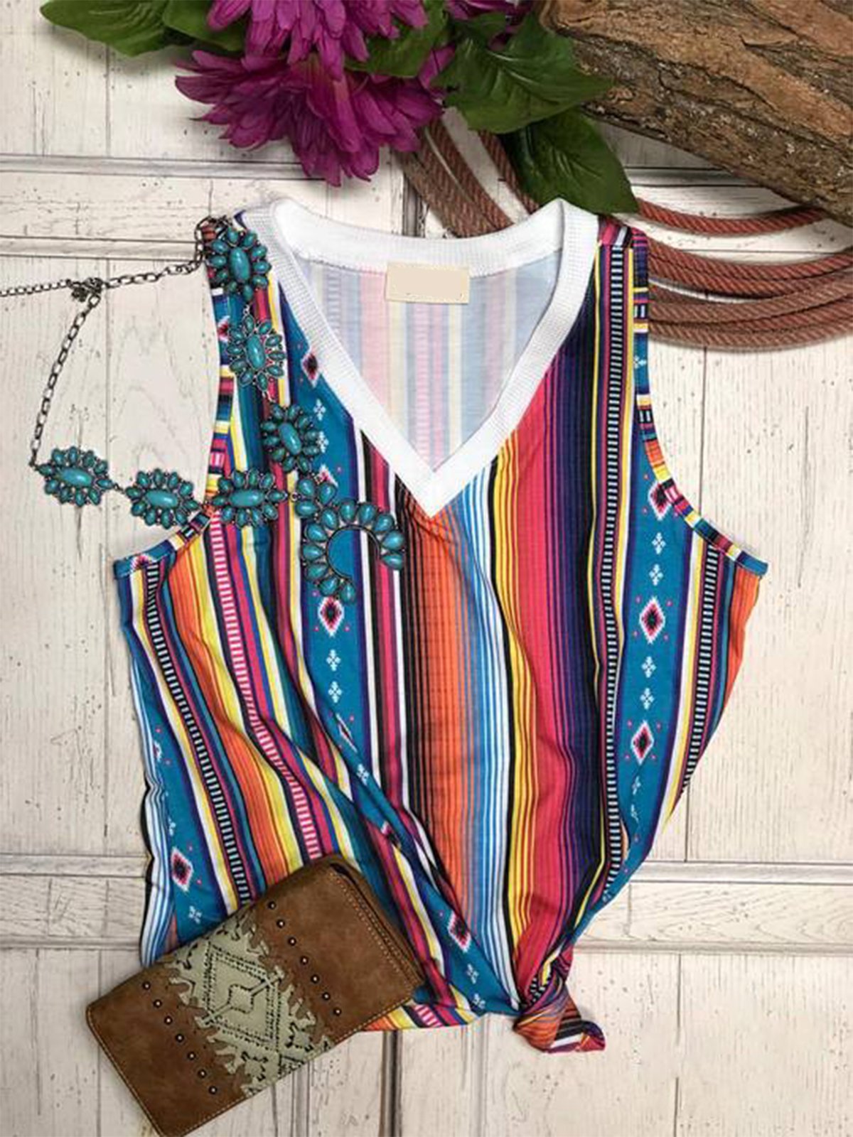 Boho Geometric Sleeveless Holiday Vests