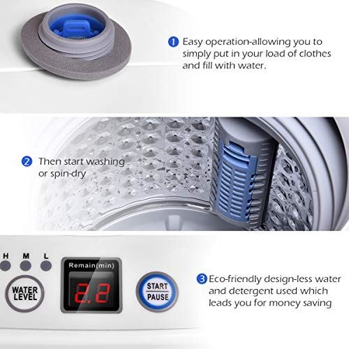 Full Automatic Washer and Dryer Combo, with Built-in Pump Drain 8 LBS Capacity