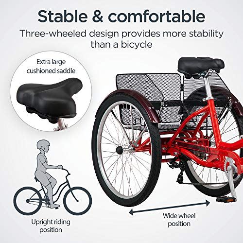 Three Wheel Cruiser Bike, 7-Speed, 26-Inch Wheels, Cargo Basket