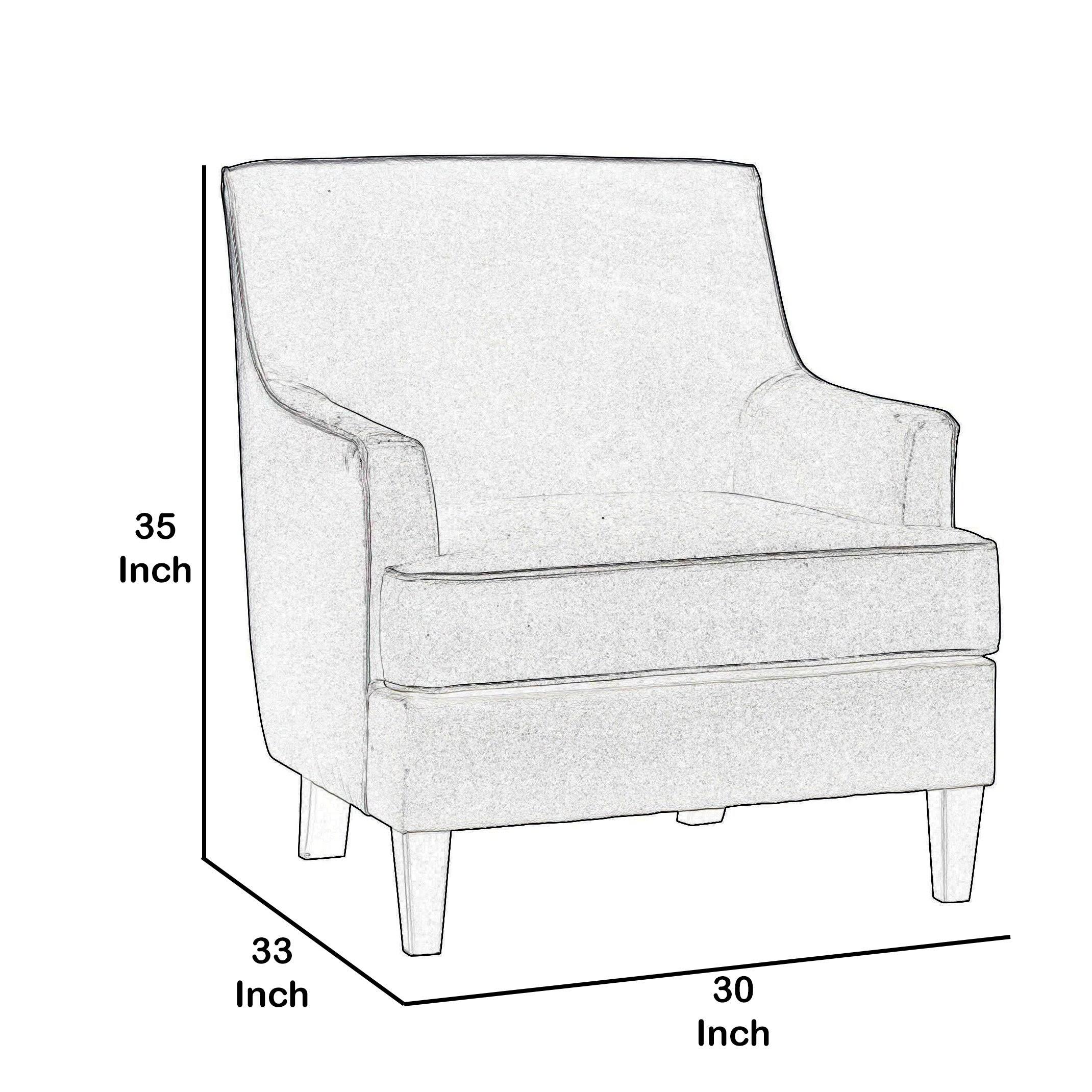 Fabric Upholstered Wooden Accent Chair with Sloped Arms, Dark Gray