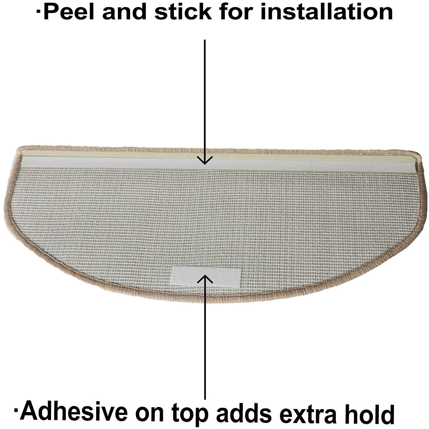 Qingbei Rina Carpet Stair Tread Mats, Non-Slip, Brown