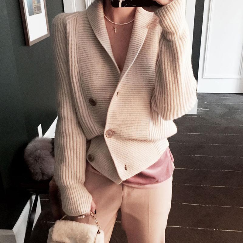 Fashion Pure Colour Long Sleeve Sweater