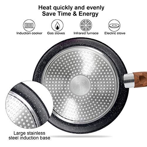 Kitchen Cookware Sets Nonstick �C Granite Hammered Pan Set 12 Piece