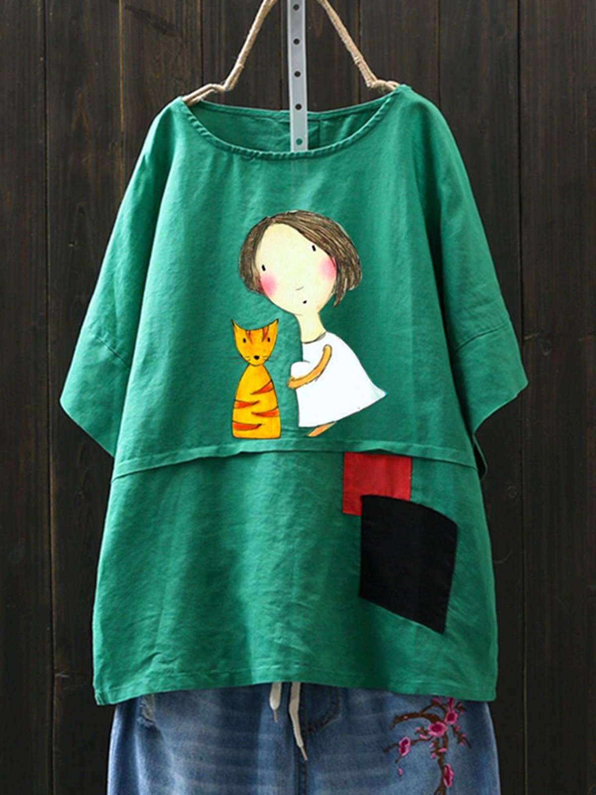 Casual Short Sleeve Round Neck Plus Size Tops