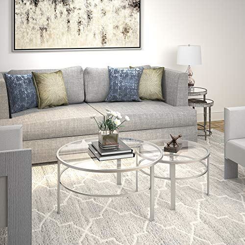 Henn&Hart Coffee Table with Satin Nickel finish