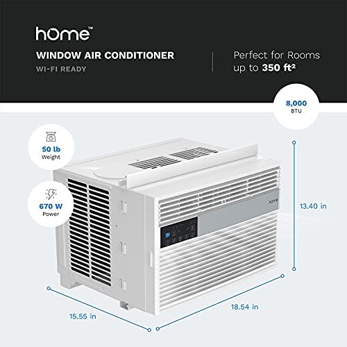 8,000 BTU Window Air Conditioner with Smart Control, Remote Control & 24 hr Timer