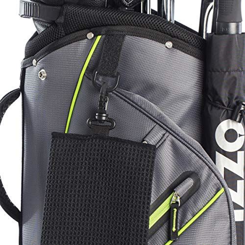 Izzo Golf Izzo Ultra-Lite Cart Golf Bag With Single Strap & Exclusive Features, Gray/Lime