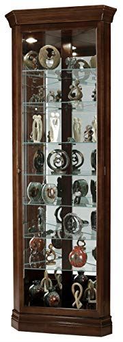 Drake Corner Curio Cabinet 680-483 w/ Seven Glass Shelves & Eight Level Display Case