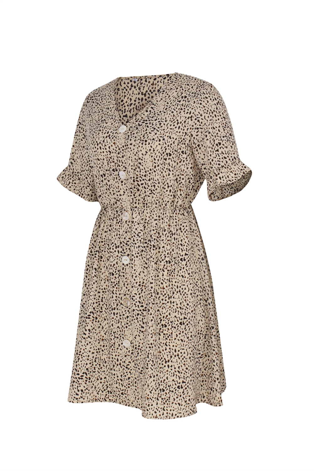 Summer V-Neck Print Short Casual Dress