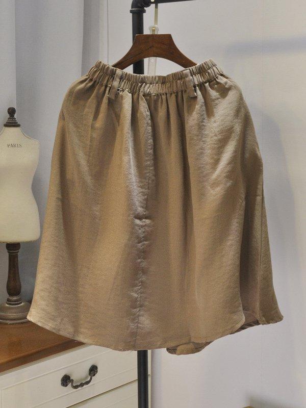 Coffee Summer Casual Solid Cotton Pants