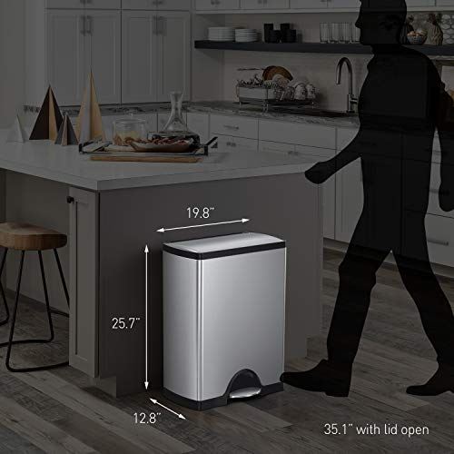 13.2 Gallon Rectangular Kitchen Step Trash Can