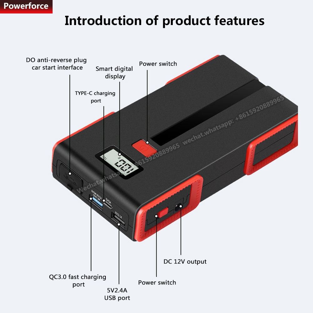 2000A Car Jump Starter Power Bank Starting Device Diesel Petrol Car Battery Charger