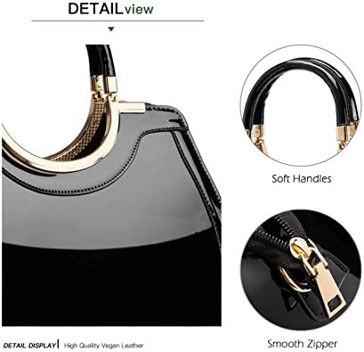 LJOSEIND Women��s Handbags Designer Purses Satchel, 02black