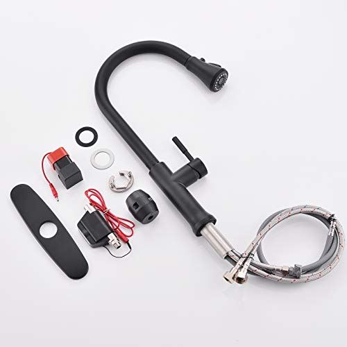 Touch Pull Down Single Handle Kitchen Sink Faucet with Hole Cover