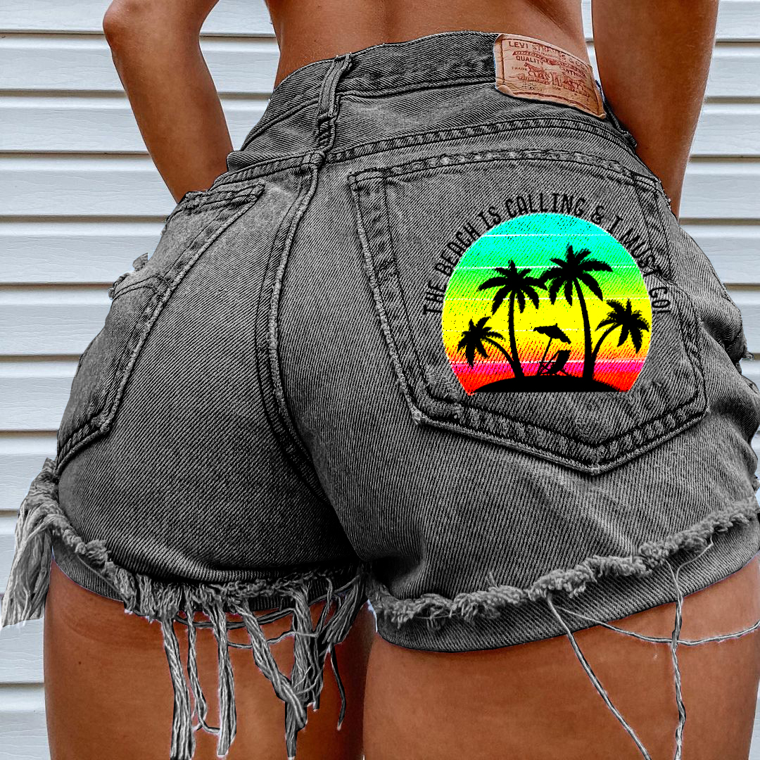 Fashion Wash Blue Jeans shorts vacation