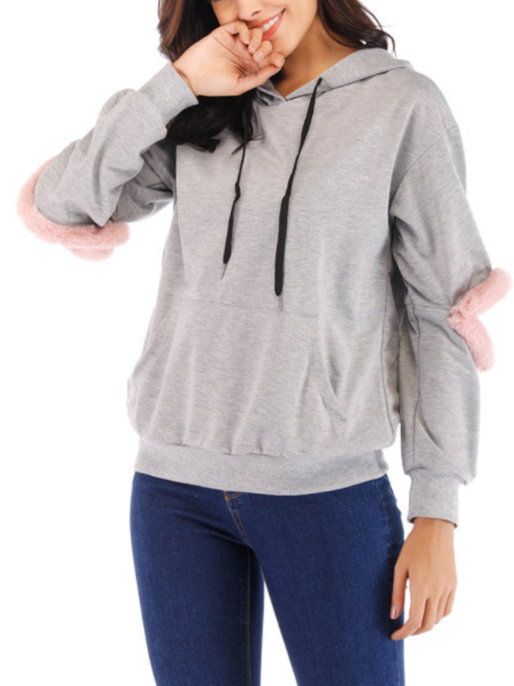 Solid Hoodie Long Sleeve Cutout Hoodies