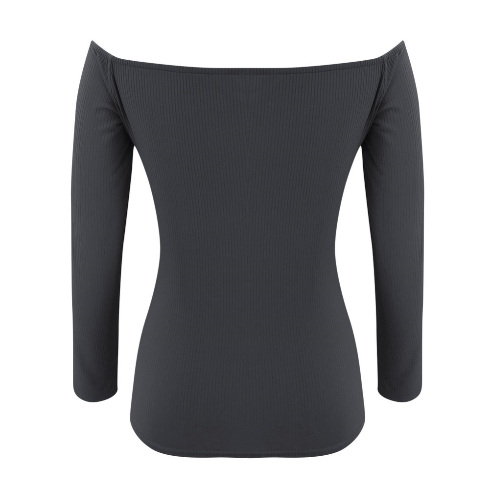 Fall Off Shoulder Tight Shirt with Sleeves