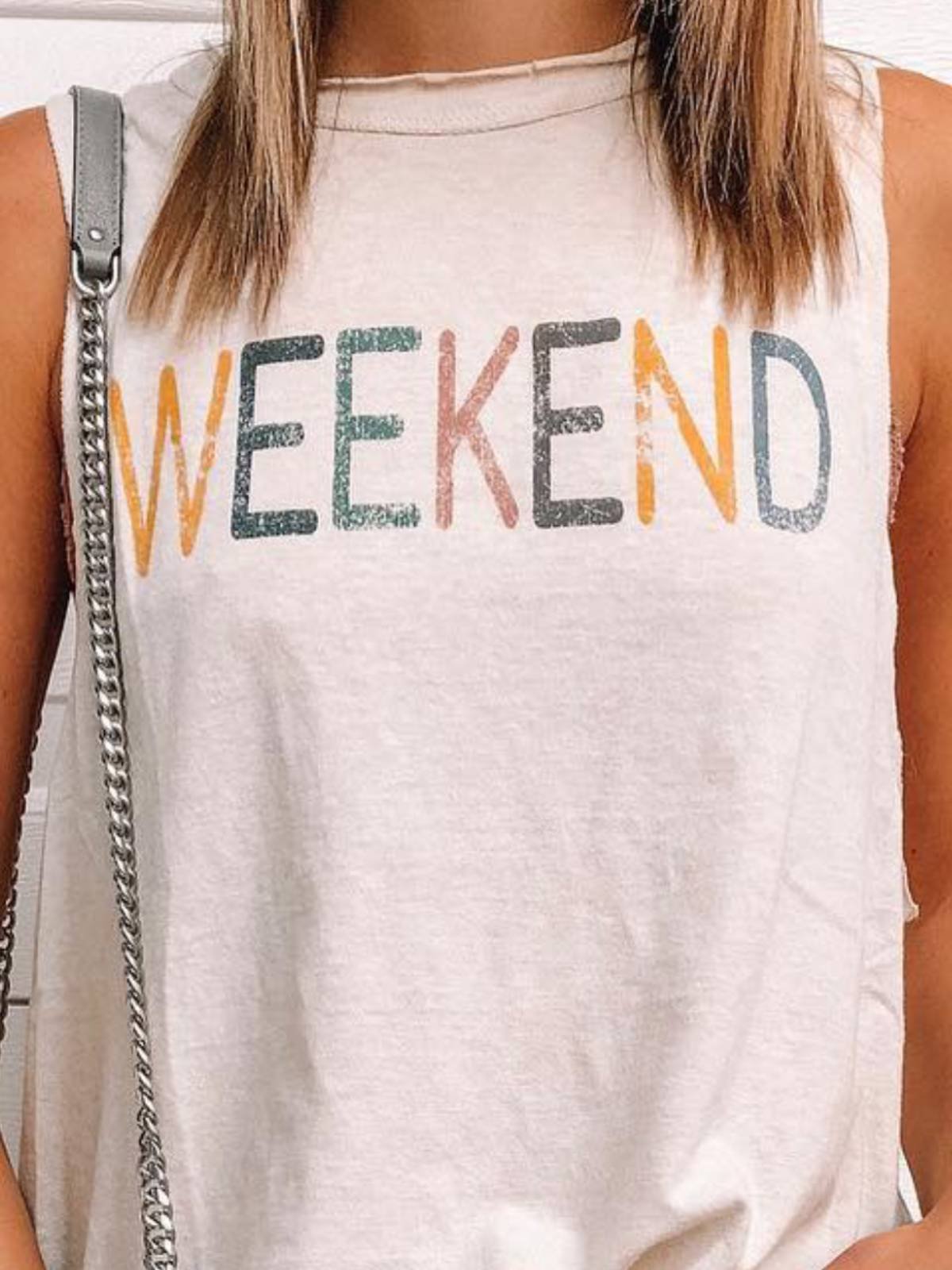 White Casual Sleeveless Cotton-Blend Shirts & Tops