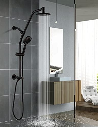 high pressure handheld Shower head and solid brass rail and diverter Brass Shower Column and Height Adjustable