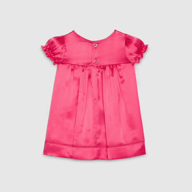 Baby satin dress with tiger