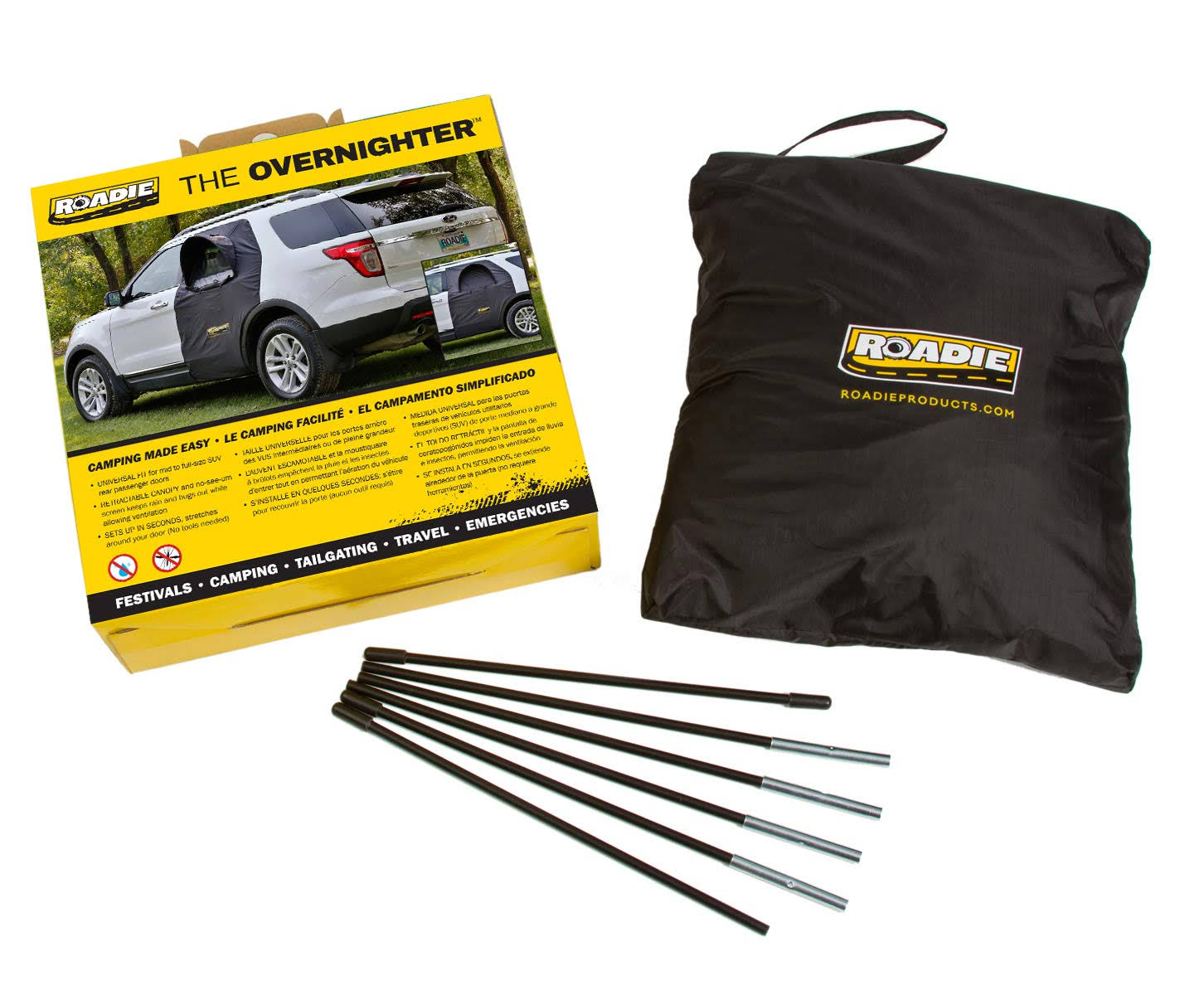 Roadie The Overnighter SUV Window Tent - with Screen and Retractable Canopy