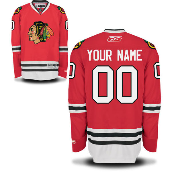 Reebok Chicago Blackhawks Men's Premier Home Custom Jersey - Red