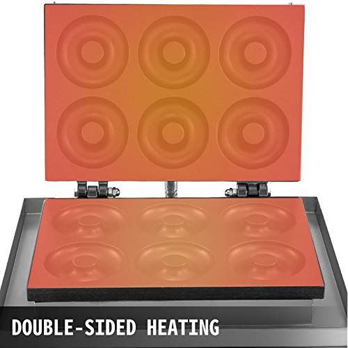Donut Machine 6 Holes Double-Sided Heating 50-300��C, Electric Doughnut Maker