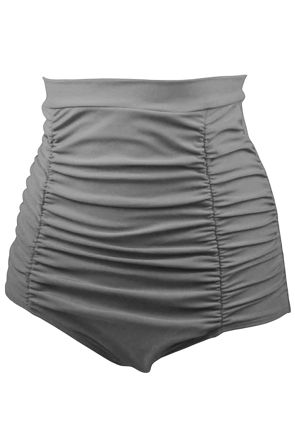 Gray Retro High Waisted Swim Short