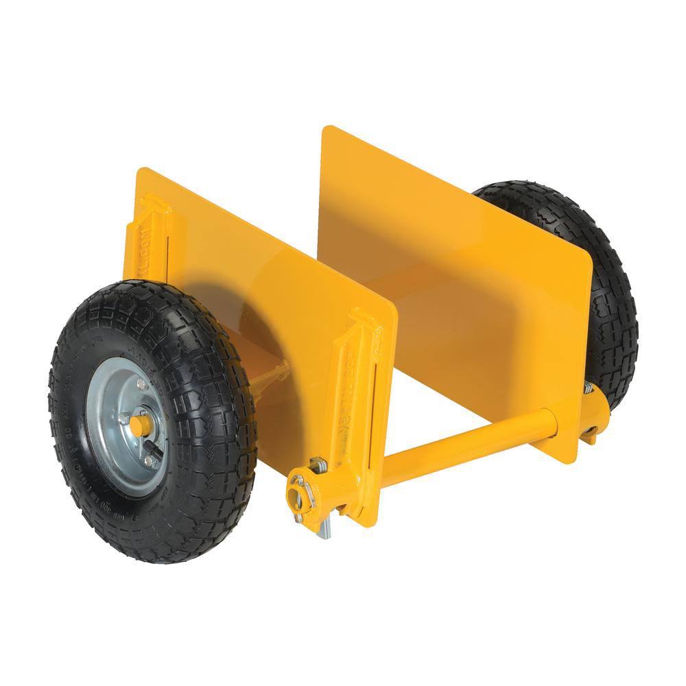 Vestil Adjustable Panel Dolly 600lb Pneumatic Pldl-adj-10pn, Yellow