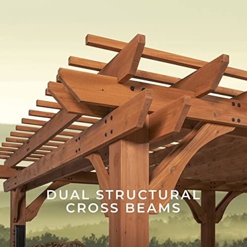 Backyard Discovery Beaumont 20 ft. x 12 ft. All Cedar Wooden Pergola