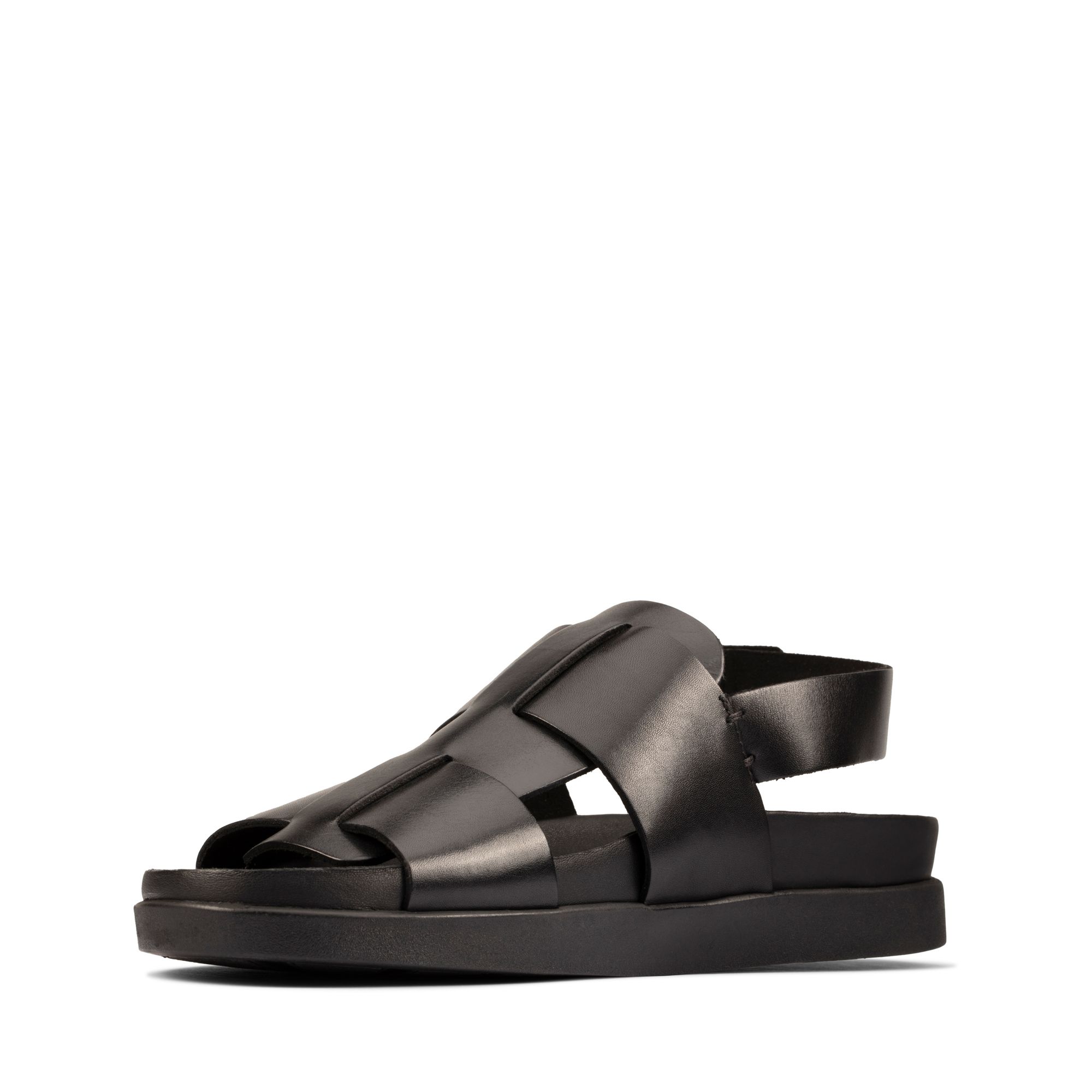 Men Sandals Sunder Strap Black Leather