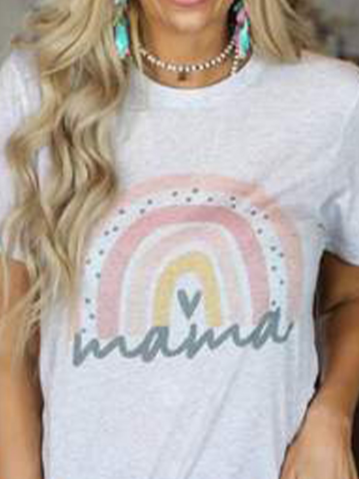 White Jersey Shift Short Sleeve Crew Neck Shirts & Tops