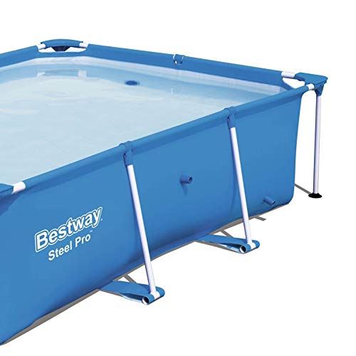 Bestway 56496E Steel Pro 8.5�� x 5.6�� x 2�� Rectangular Above Ground Swimming Pool with Rust-Resistant Steel Frame,