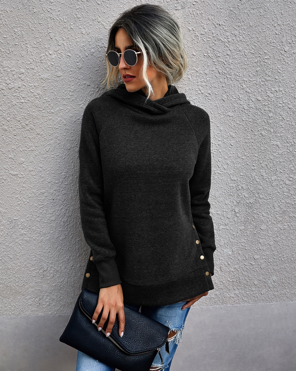 Autumn Plain Hoodie Sweat Shirt