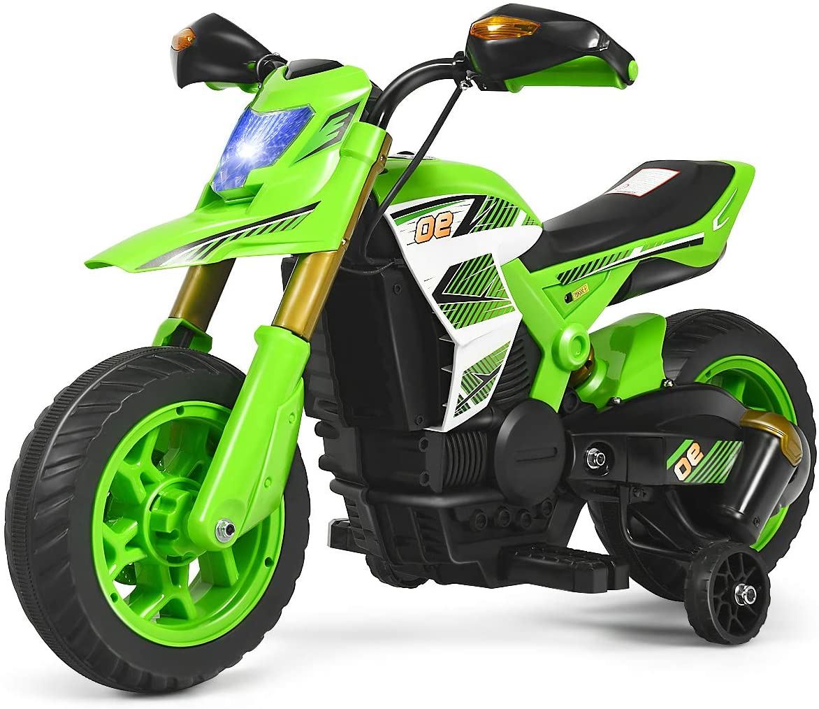 6V Electric Motorcycle for Kids with Training Wheels