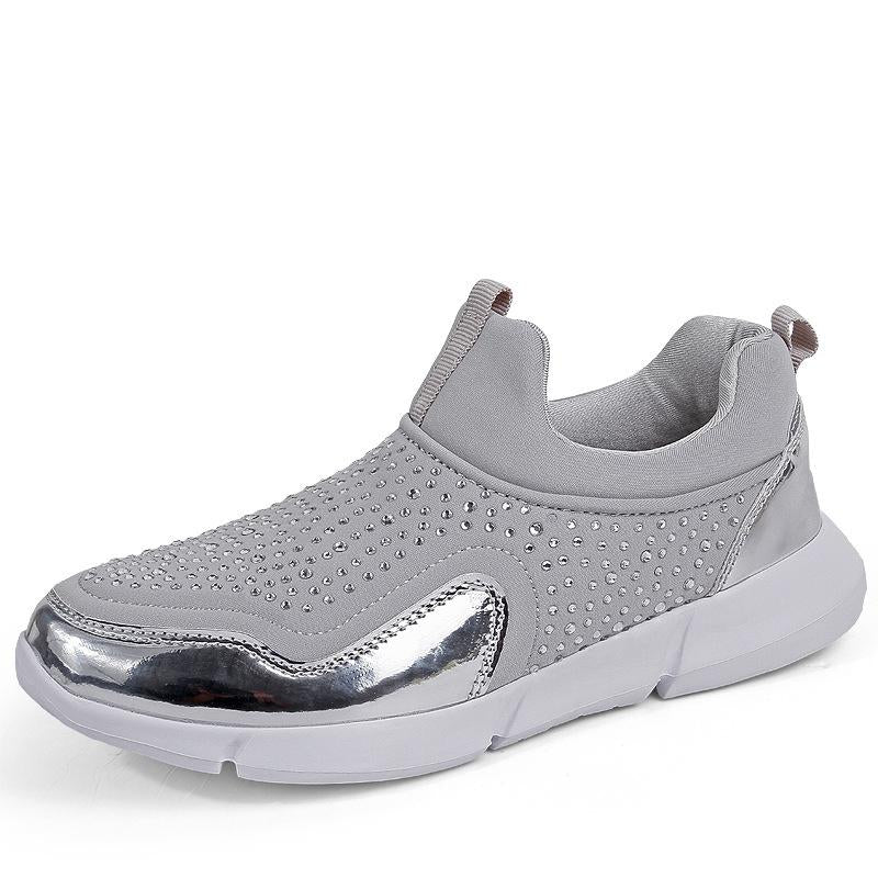 Women Mesh Fabric Athletic Shoes Slip-on Sneakers