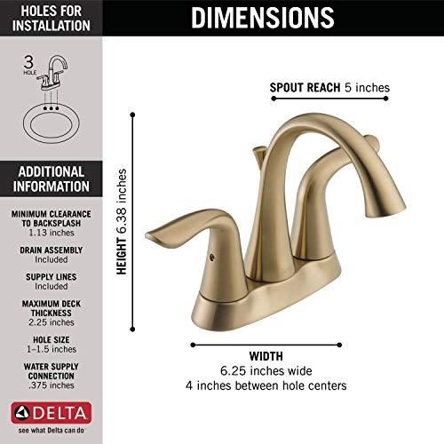 Bathroom Faucet, Diamond Seal Technology, Metal Drain Assembly, Champagne Bronze
