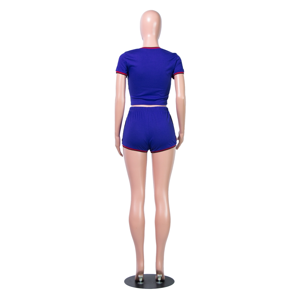 Summer Sports Two Piece Biker Shorts Set