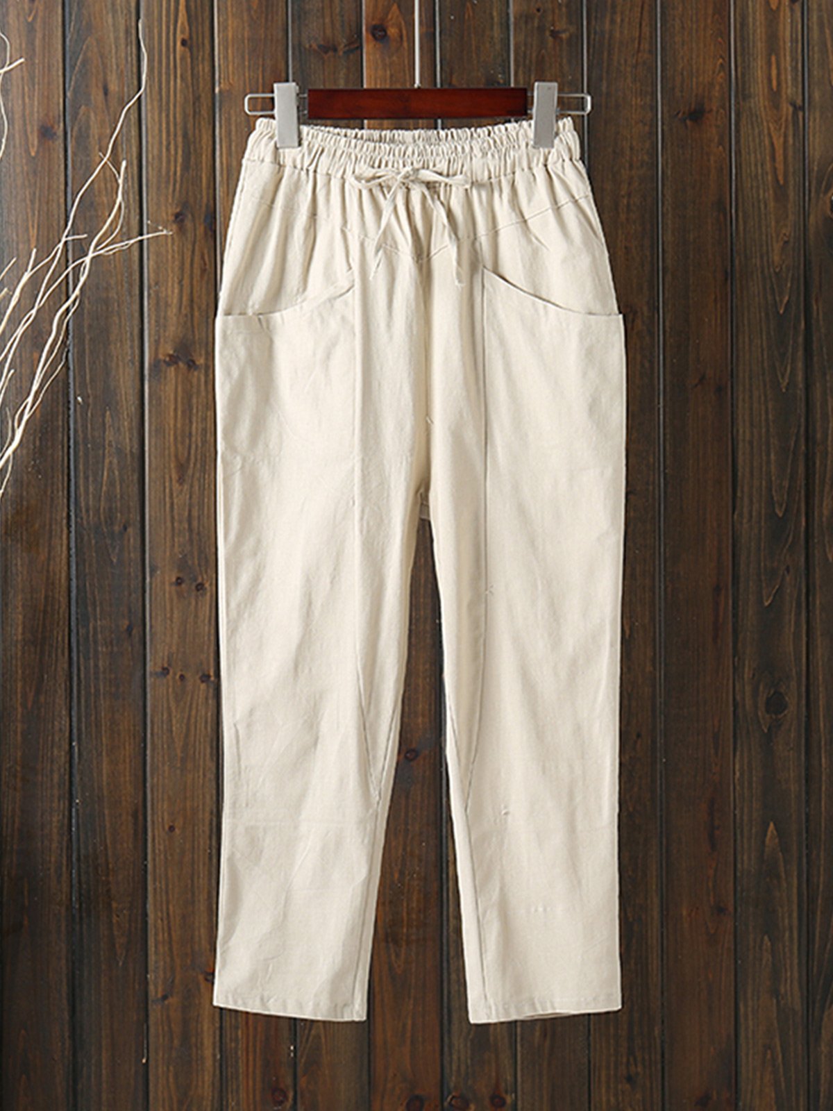 Plus Size Women Plain Casual Pants