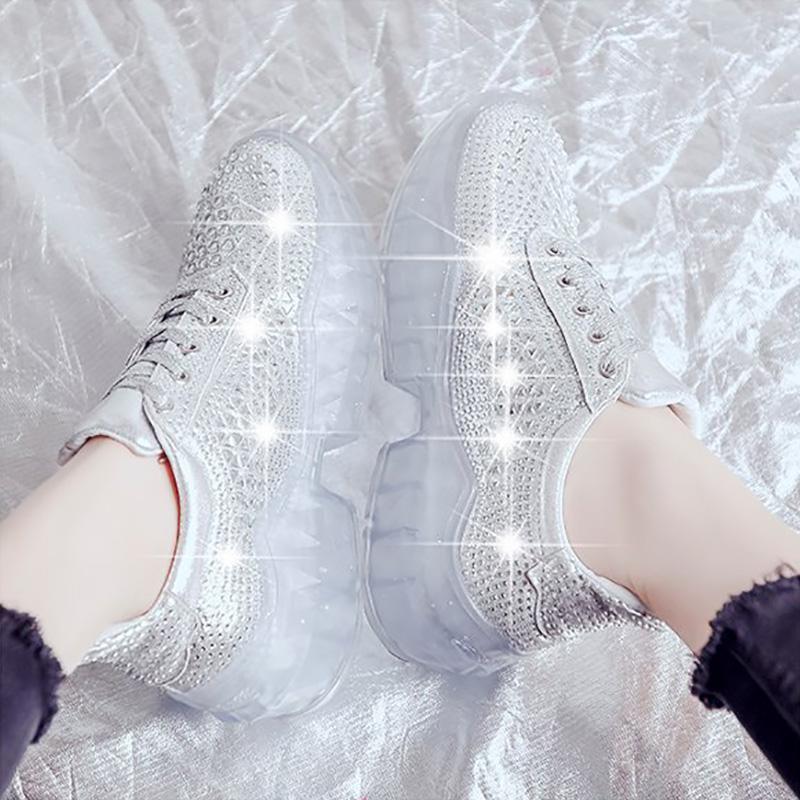 Wild Sports Sponge Cake Rhinestone Thick Bottom Increased Old Shoes