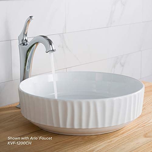 Ceramic Above counter Round Bathroom Sink, 15.75 x 15.75 x 4.75 inches