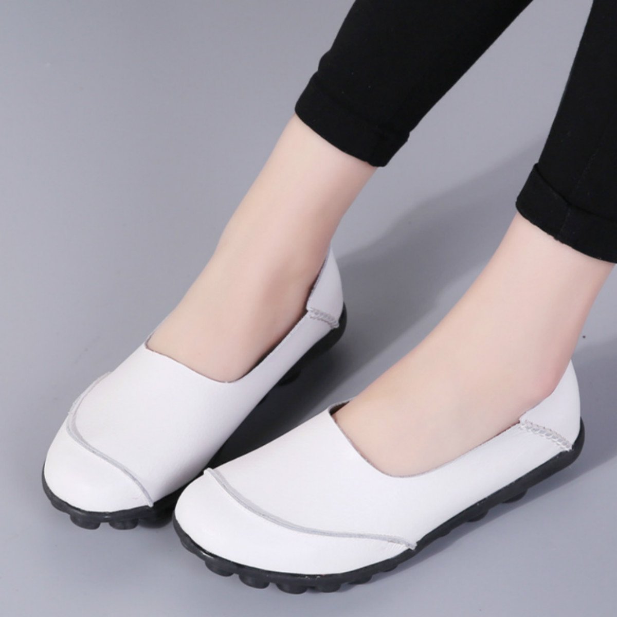 Slip On Leather Daily Casual Flats