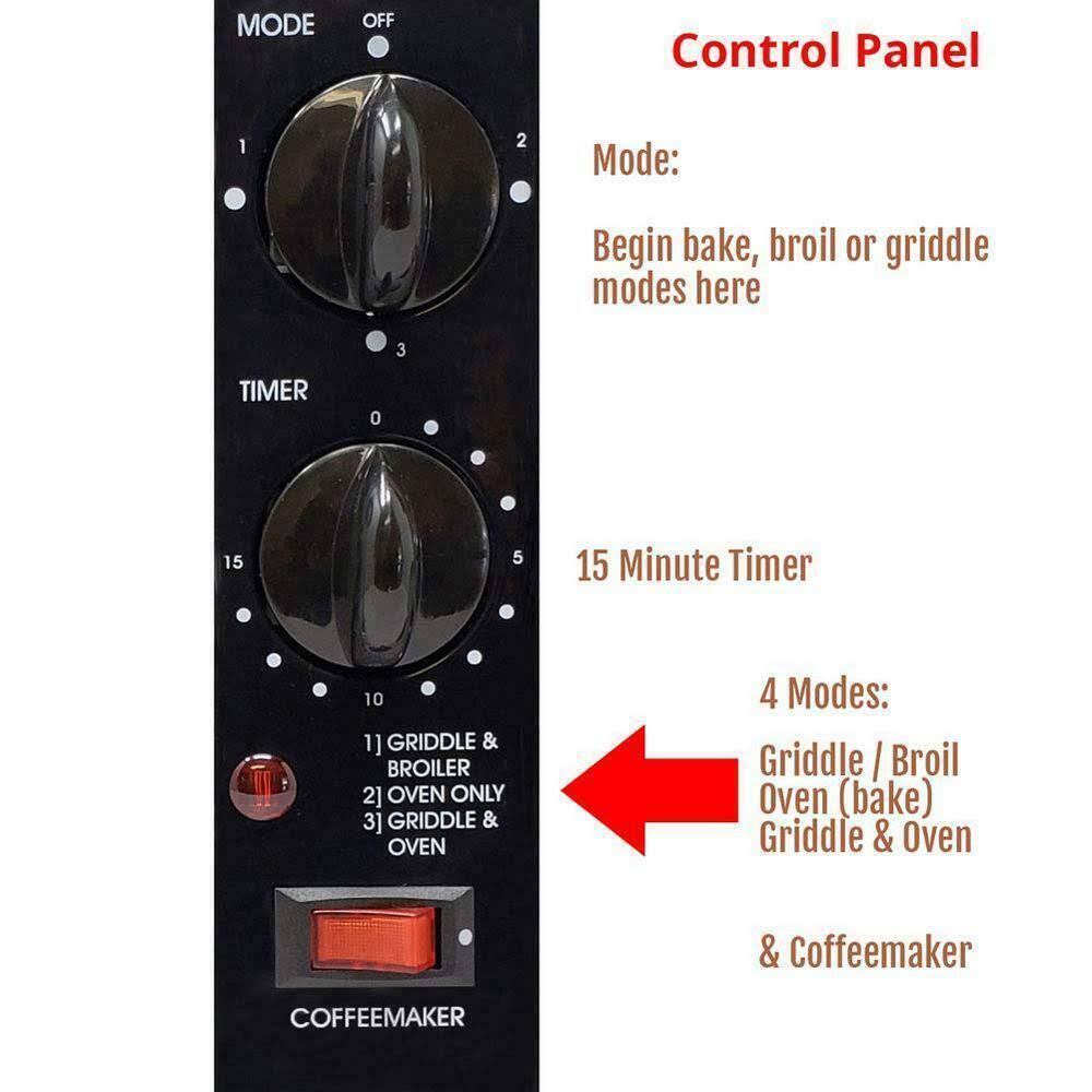 3-in-1 Stainless Steel Black Breakfast Maker Station Hub Toaster Oven - New (hd)