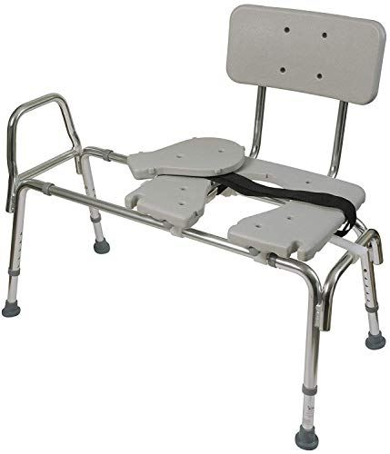 Shower Chair with Non Slip Aluminum Body, Adjustable Seat Height