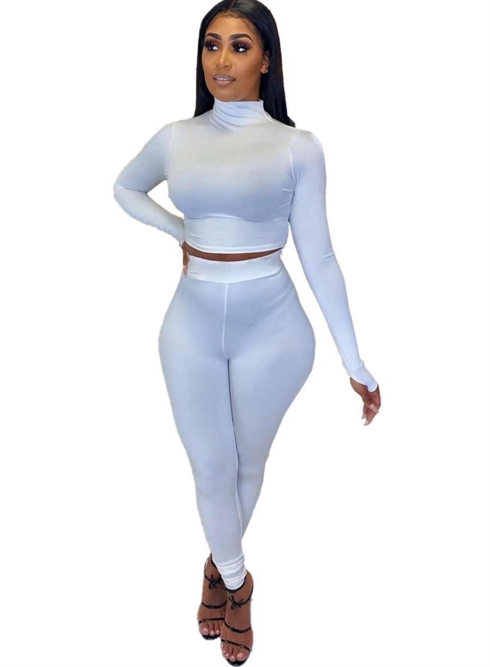 Fall Plain Two Piece Bodycon Pants Set